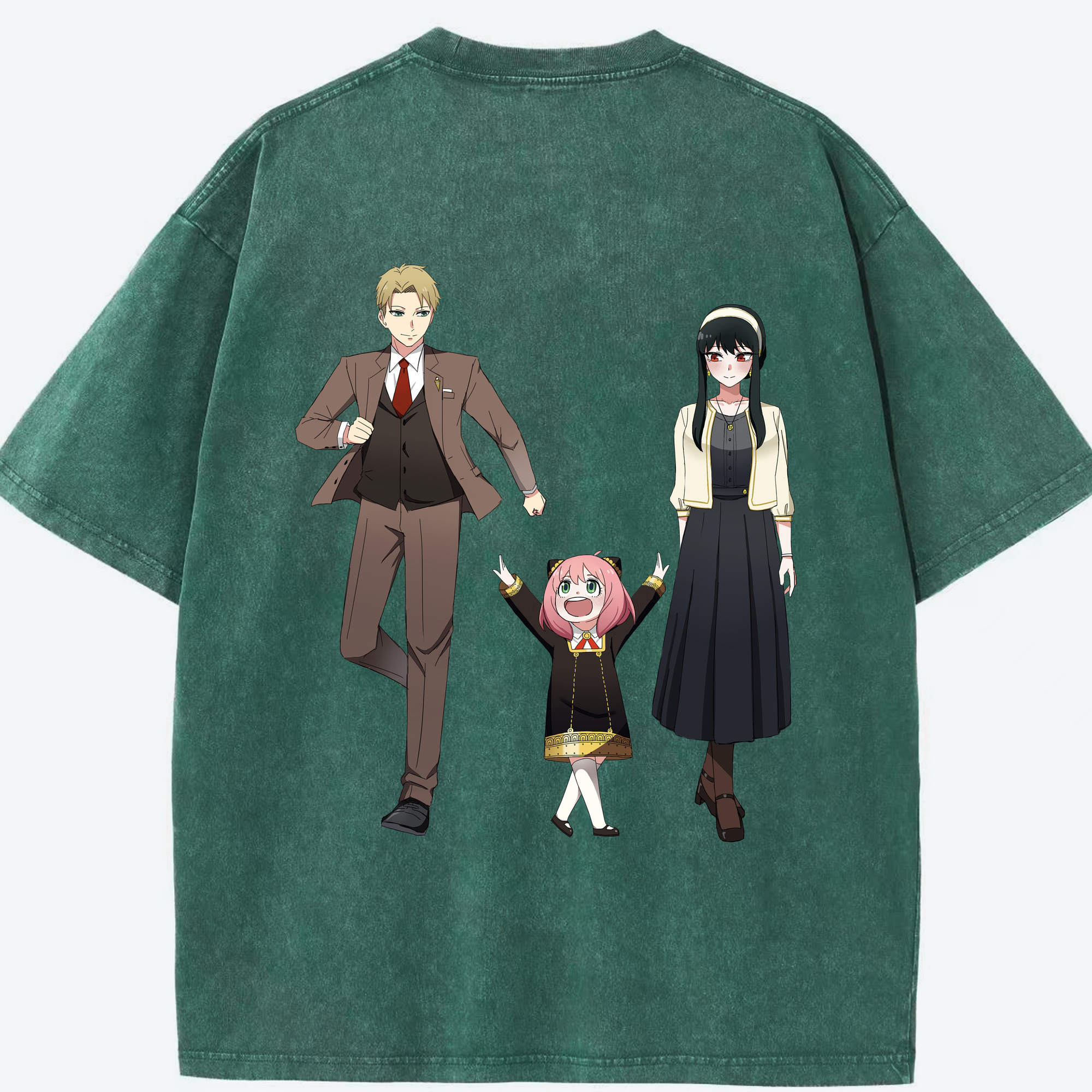 （画像用） SPY×FAMILY间谍家家酒 綿100% ヴィンテージ風 半袖Tシャツ（背面プリント）
